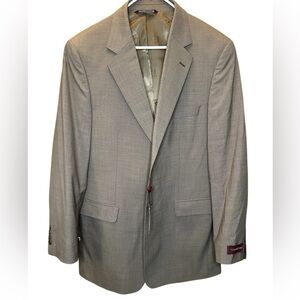 Covington suit Jacket tan NWT, business attire Old Money 42 L 44%‎ wool CLASSY
